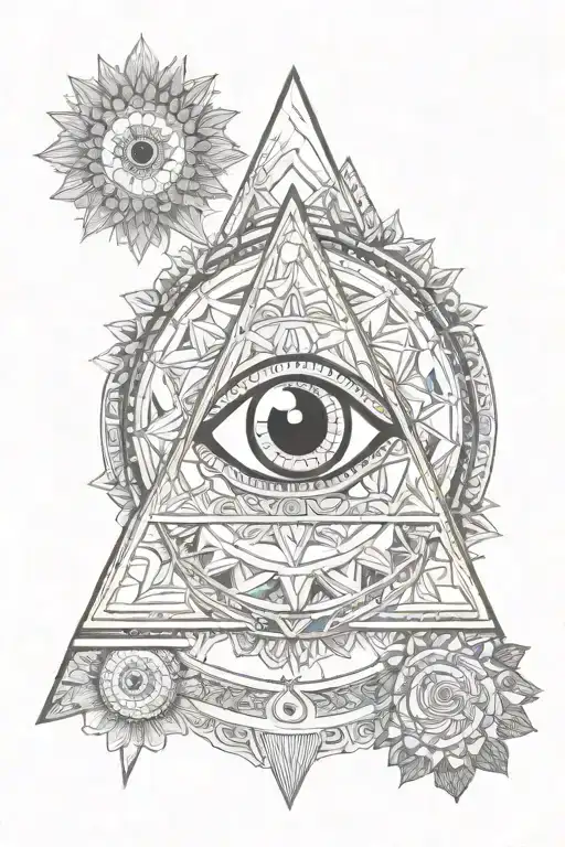 mandala illuminati eye tattoo design idea