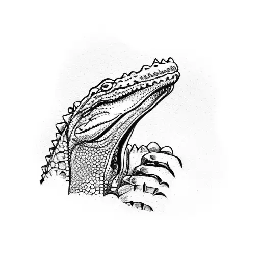 alligator playing accordion tattoo design idea