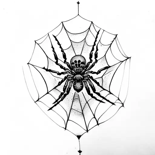 spider,web,skull  tattoo design idea