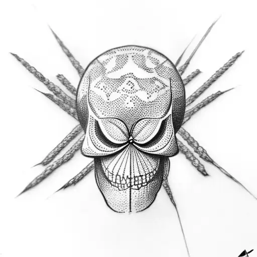 spider,web,skull  tattoo design idea