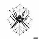 spider,web,skull  tattoo design idea