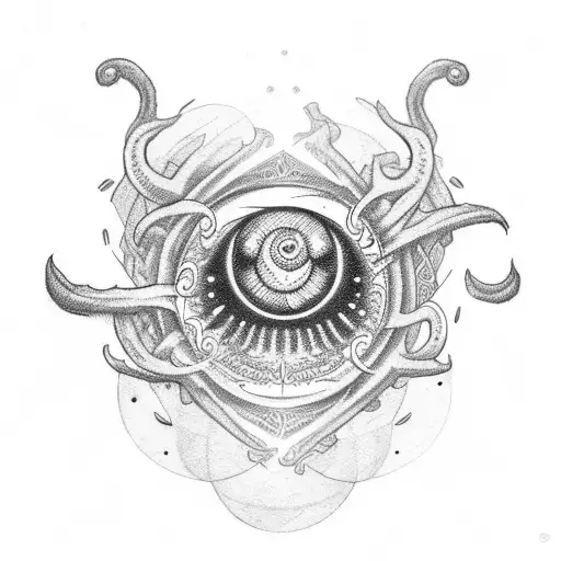 beholder with 9 eyes tattoo design idea