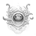 beholder with 9 eyes tattoo design idea