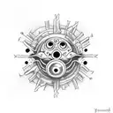 beholder with 9 eyes tattoo design idea