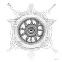 beholder with 9 eyes tattoo design idea