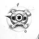 beholder with 9 eyes tattoo design idea