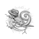chameleon tattoo design idea