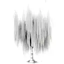 A barbell wrapped around a weeping willow tree tattoo design idea