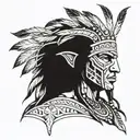 black Indian warrior tattoo design idea