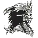 black Indian warrior tattoo design idea