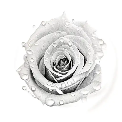  bunch up roses with water drops on them and the name guadalupe in the background tattoo design idea