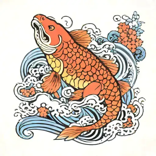 Go with the flow tattoo design idea