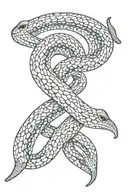 symmetrical snake made of greek mosaic  tattoo design idea