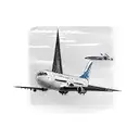 Airplane in front of air traffic tower tattoo design idea