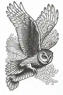 Owl flying tattoo design idea