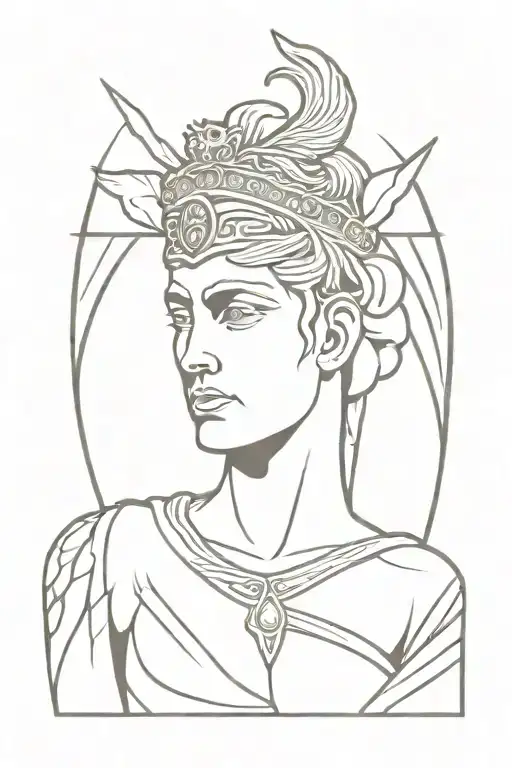 goddes Athena Greek Mythology style Heracles tattoo tattoo design idea