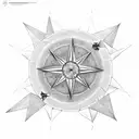 wind rose with a half sun behind it, and the 45 degree points are shorter tattoo design idea