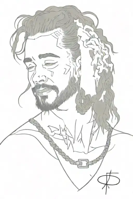 Post Malone performing tattoo design idea