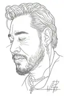 Post Malone performing tattoo design idea