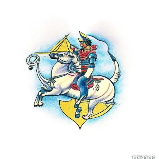 Sagittarius that show loyal, smart, assertive, and compassionate  tattoo design idea