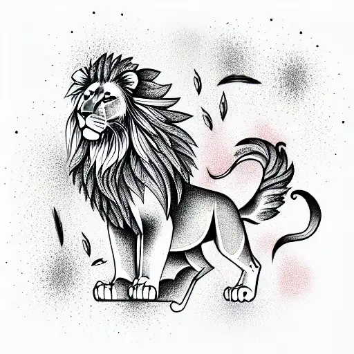 lion versus the Phoenix tattoo design idea