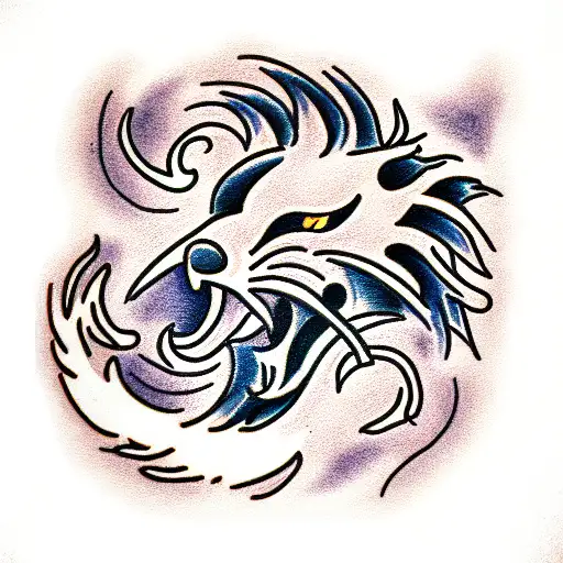 lion versus the Phoenix tattoo design idea