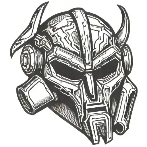 rapper mf doom mask tattoo design idea