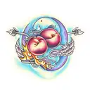 Peach in flames  tattoo design idea