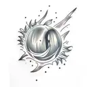 Peach in flames  tattoo design idea