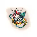 Peach in flames  tattoo design idea