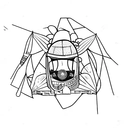 vara de Esculapio y avión pequeño  tattoo design idea