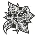 tribal y2k cross  tattoo design idea