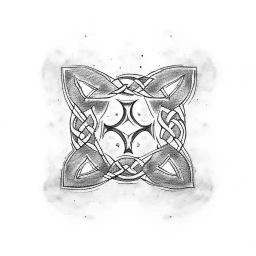 Celtic element runes tattoo design idea