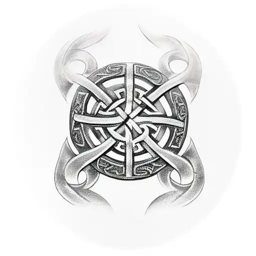 Celtic element runes tattoo design idea