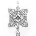 Celtic element runes tattoo design idea