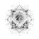 A constellation of Leo and Virgo merging together tattoo design idea