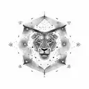 A constellation of Leo and Virgo merging together tattoo design idea