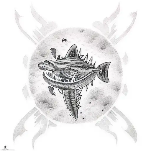 tiburón blanco tattoo design idea