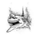 tiburón blanco tattoo design idea