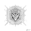 cyber tribal tattoo design idea