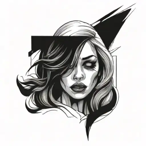 Anxiety Woman Life tattoo design idea