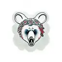 Bear face tattoo design idea