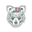 Bear face tattoo design idea