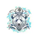 Bear face tattoo design idea