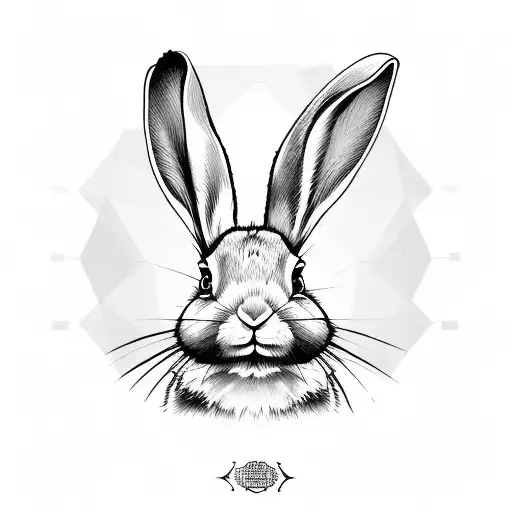 rabbit, old school, cute tattoo design idea