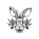 rabbit, old school, cute tattoo design idea