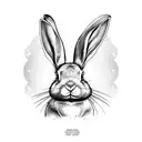 rabbit, old school, cute tattoo design idea