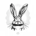 rabbit, old school, cute tattoo design idea