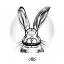 rabbit, old school, cute tattoo design idea