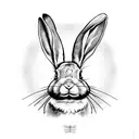 rabbit, old school, cute tattoo design idea